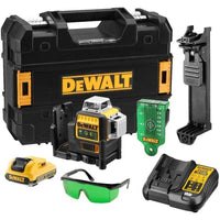 DeWALT DCE089D1G Zelfnivellerende Accu Kruislijnlaser 3x 360˚ Groen 12V 2.0Ah XR Li-ion - 5035048489628 - DCE089D1G-QW - Mastertools.nl