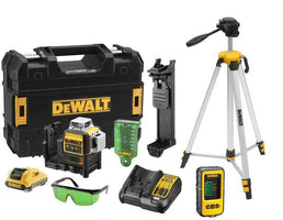 DeWALT DCE089D1GTRID Zelfniv Kruislijnlaser Groen 10.8V 2.0Ah XR Li-ion + Statief DE0881T + Detector DE0892G - 5054905010706 - DCE089D1GTRID - Mastertools.nl