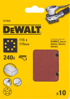 DeWALT DT3025 P240 Schuurpapier 1/4 Velcro VE=10 - 5035048014561 - DT3025-QZ - Mastertools.nl