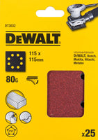 DeWALT DT3032 P80 Schuurpapier 1/4 Velcro VE=25 - 5035048014516 - DT3032-QZ - Mastertools.nl