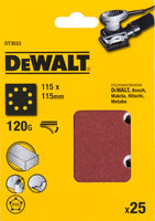 DeWALT DT3033 P120 Schuurpapier 1/4 Velcro VE=25 - 5035048014530 - DT3033-QZ - Mastertools.nl