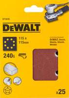 DeWALT DT3035 P240 Schuurpapier 1/4 Velcro VE=25 - 5035048014578 - DT3035-QZ - Mastertools.nl