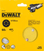 DeWALT DT3132 P60 Schuurschijf 150mm VE=25 - 5035048059210 - DT3132-QZ - Mastertools.nl