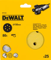 DeWALT DT3133 P80 Schuurschijf 150mm VE=25 - 5035048059227 - DT3133-QZ - Mastertools.nl