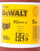 DeWALT DT3590 P60 Schuurpapier, rol 5m x93mm. - - - Mastertools.nl