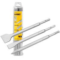 DeWALT DT60330 3-Delige Beitelset SDS Plus 250mm Gepunt, Plat 20 & 40mm - 5035048099957 - DT60330-QZ - Mastertools.nl