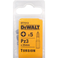 DeWALT DT7213 Schroefbit PZ3 25mm VE=5 - 5035048012543 - DT7213-QZ - Mastertools.nl