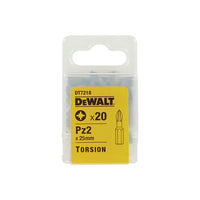 DeWALT DT7218 Schroefbit PZ2 25mm VE=20 - 5035048012536 - DT7218-QZ - Mastertools.nl