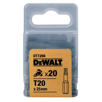 DeWALT DT7266 Schroefbit TX20 25mm VE=20 - 5035048012765 - DT7266-QZ - Mastertools.nl