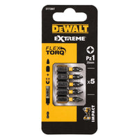 DeWALT DT7386T Extreme Impact Torsion Schroefbits PZ1 25mm 5 Stuks - 5035048089309 - DT7386T-QZ - Mastertools.nl