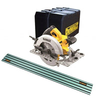 DeWALT DWE576K Cirkelzaag 1600W in Koffer + DWS5022 Geleiderail 1500mm - - - Mastertools.nl