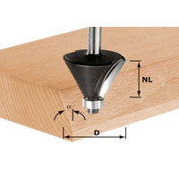 Festool HW S8 D38,5/23/30° Freesbit Fasefrees 30° + lager S 8mm 38,5x25,7mm - 491133 - 4014549075241 - 491133 - Mastertools.nl