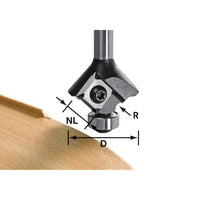 Festool S8 HW R1 D28 KL12,7 MFK Freesbit Keermes-afrondfrees + lager S 8mm 28,0x3,0mm R1 - 499811 - - - Mastertools.nl