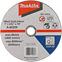 Makita A-85329 Doorslijpschijf 180x2,5x22,23mm staal - 0088381150606 - A-85329 - Mastertools.nl