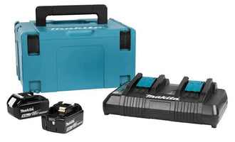 Makita Accu Starterset 18V DC18RD 2xBL1850B - 197629-2 - - - Mastertools.nl