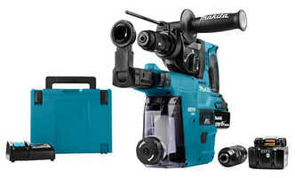 Makita DHR243RTJW Accu Combihamer SDS+ met Snelwisselboorkop 2J incl. Stofafzuiging 18V 5.0Ah in Mbox - 0088381876186 - DHR243RTJW - Mastertools.nl