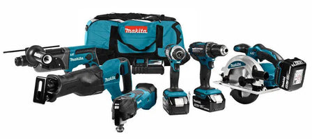 Makita DLX6038T Accu Combiset 6-delig 18V 5.0Ah in Trolley Tas - 0088381829151 - DLX6038T - Mastertools.nl