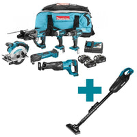 Makita DLX6038T Accu Combiset 6-delig 18V 5.0Ah in Trolley Tas - 0088381829151 - DLX6038T - Mastertools.nl