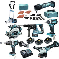 Makita DLX6078TJ2 Accu Combiset 6-delig met Trolley 18V 5.0Ah in Mbox - - - Mastertools.nl