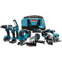 Makita DLX6082T Accu Combiset 6-delig 18V 5.0Ah in Trolley Tas - 0088381857055 - DLX6082T - Mastertools.nl