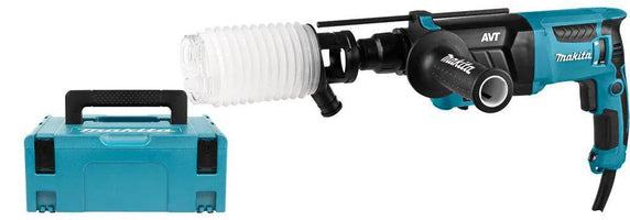 Makita HR2631FTJ Combihamer 25mm 800W AVT inclusief Stofafzuigset in Mbox - - - Mastertools.nl