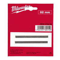 Milwaukee Messen voor schaafmachines 82 mm TCT omkeerbaar - 2 stuks - 4932273484 - 4002395300150 - 4932273484 - Mastertools.nl