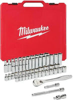 Milwaukee Ratel + doppen set 3/8 Drive 56 pct ratel + dopsleutelset SAE + Metric - 4932464946 - - - Mastertools.nl