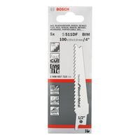 Bosch Professional S511DF Reciprozaagblad 100mm Flexible for Wood and Metal VE=5 - 2608657723 - 3165140612074 - 2608657723 - Mastertools.nl