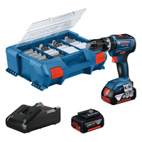 Bosch Professional GSB 18V-55 Accu klop-/schroefboormachine 18V 4.0Ah + 83-delige accessoireset in L-Case - 06019H530A - - - Mastertools.nl