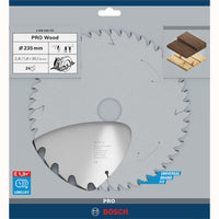 Bosch Professional Cirkelzaagblad voor Hout | PRO Wood | Ø 235mm Asgat 30mm 24T - 2608640725 - 3165140194990 - 2608640725 - Mastertools.nl