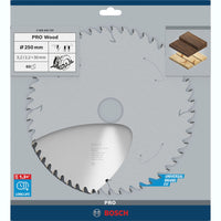 Bosch Professional Cirkelzaagblad voor Hout | PRO Wood | Ø 250mm Asgat 30mm 60T - 2608640729 - 3165140195034 - 2608640729 - Mastertools.nl