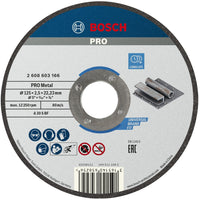 Bosch Professional Doorslijpschijf PRO Metal 125x22,23mm VE=1 - 2608603166 - 3165140658256 - 2608603166 - Mastertools.nl