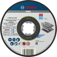 Bosch Professional X-LOCK Doorslijpschijven PRO Stainless Steel and Metal 125x22,23mm VE=1 - 2608619262 - 3165140947527 - 2608619262 - Mastertools.nl