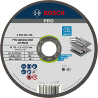 Bosch Professional Doorslijpschijf PRO Stainless Steel and Metal 150x22,23mm VE=1 - 2608603405 - 3165140706971 - 2608603405 - Mastertools.nl