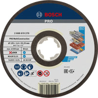 Bosch Professional X-LOCK Doorslijpschijf PRO Multi Construction 125x22,23mm VE=1 - 2608619270 - 3165140947602 - 2608619270 - Mastertools.nl