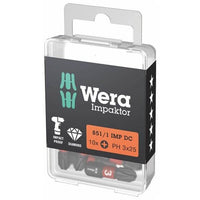 Wera 851/1 Impaktor DC Phillips Bit PH3 x 25mm VE=10 - 05057617001 - 4013288157645 - 05057617001 - Mastertools.nl