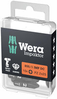 Wera 855/1 Impaktor DC Pozidriv Bit PZ2 x 25mm VE=10 - 05057621001 - 4013288157676 - 05057621001 - Mastertools.nl