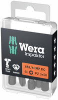 Wera 855/4 Impaktor DC Pozidriv Bit PZ3 x 50mm VE=5 - 05057662001 - 4013288157706 - 05057662001 - Mastertools.nl