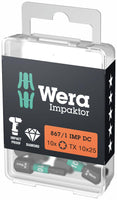 Wera 867/1 Impaktor DC TORX® Bit TX10 x 25mm VE=10 - 05057628001 - 4013288178688 - 05057628001 - Mastertools.nl