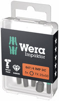 Wera 867/4 Impaktor DC TORX® Bit TX25 x 50mm VE=5 - 05057665001 - 4013288157515 - 05057665001 - Mastertools.nl