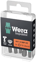 Wera 867/4 Impaktor DC TORX® Bit TX30 x 50mm VE=5 - 05057666001 - 4013288157522 - 05057666001 - Mastertools.nl