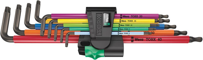 Wera 967/9 TXXL Multicolour BlackLaser TORX® Stiftsleutelset lang 9-delig - 05024480001 - 4013288193544 - 05024480001 - Mastertools.nl