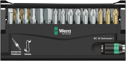 Wera Bit-Check 30 Universal 1 Bitset 30-delig - 05056440001 - 4013288115096 - 05056440001 - Mastertools.nl