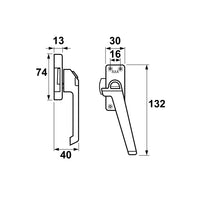 AXA 3308 Raamsluiting F1 met drukknop en nok rechtsdraaiend - 3308-31-91/E - 8713249190495 - 3308-31-91/E - Mastertools.nl