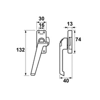 AXA 3308 Raamsluiting F1 met drukknop en nok linksdraaiend - 3308-41-91/E - 8713249190464 - 3308-41-91/E - Mastertools.nl