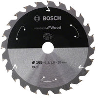 Bosch Professional Cirkelzaagblad voor Hout | Standard for Wood | Ø 165mm Asgat 20mm 24T - 2608837685 - 3165140958325 - 2608837685 - Mastertools.nl