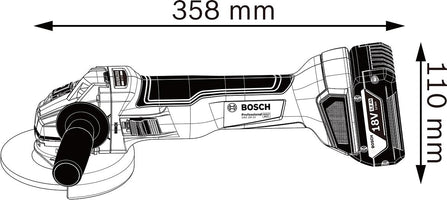 Bosch Professional GWS 18V-10 Accu Haakse Slijper 18V Basic Body in L-Boxx - 06019J4003 - 3165140994910 - 06019J4003 - Mastertools.nl