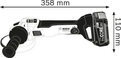 Bosch Professional GWS 18V-10 SC Accu Haakse Slijper 125mm 18V 5.5Ah in L-Boxx - 06019G340E - 4059952647524 - 06019G340E - Mastertools.nl