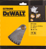 DeWALT Cirkelzaagblad voor Laminaat | Extreme | Ø 165mm Asgat 20mm 48T - DT1086-QZ - 5035048083352 - DT1086-QZ - Mastertools.nl