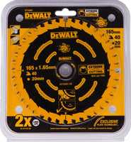 DeWALT Cirkelzaagblad voor Multimaterial | Extreme | Ø 165mm Asgat 20mm 40T - DT10301-QZ - 5035048085851 - DT10301-QZ - Mastertools.nl